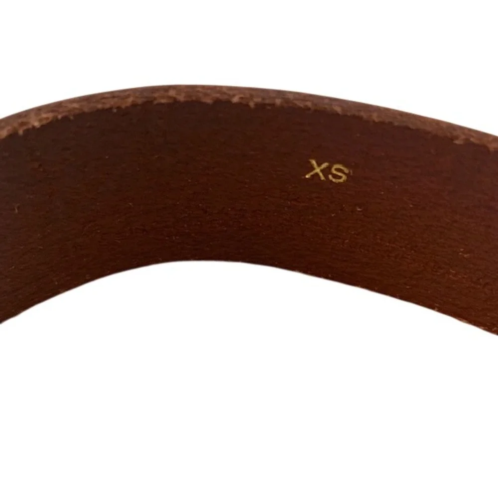 Anthropologie Brown Leather Belt XS Cinch Waist Quiet Luxury Western Boho Gold - Picture 4 of 9
